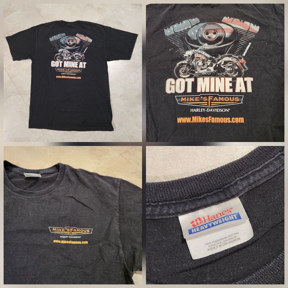 VTG‎ Y2K Harley Davidson Motorcycles Mens M Medium Mikes Famous Biker T Shirt